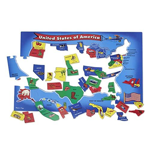 Amazon.com: Melissa & Doug USA Map Floor Puzzle (51 pcs, 2 x 3 feet), Multi : Melissa & Doug: Toy... | Amazon (US)