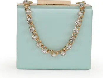 Billie Mini Box Clutch with Rhinestone Chain | Nordstrom