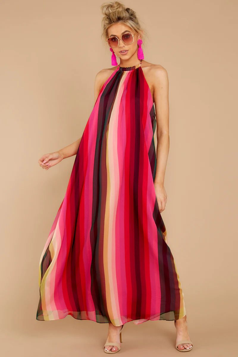 Living Dreams Pink Stripe Maxi Dress | Red Dress 