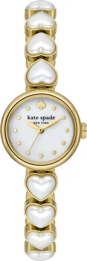 Kate Spade New York monroe imitation pearl heart bracelet watch, 24mm | Nordstrom | Nordstrom