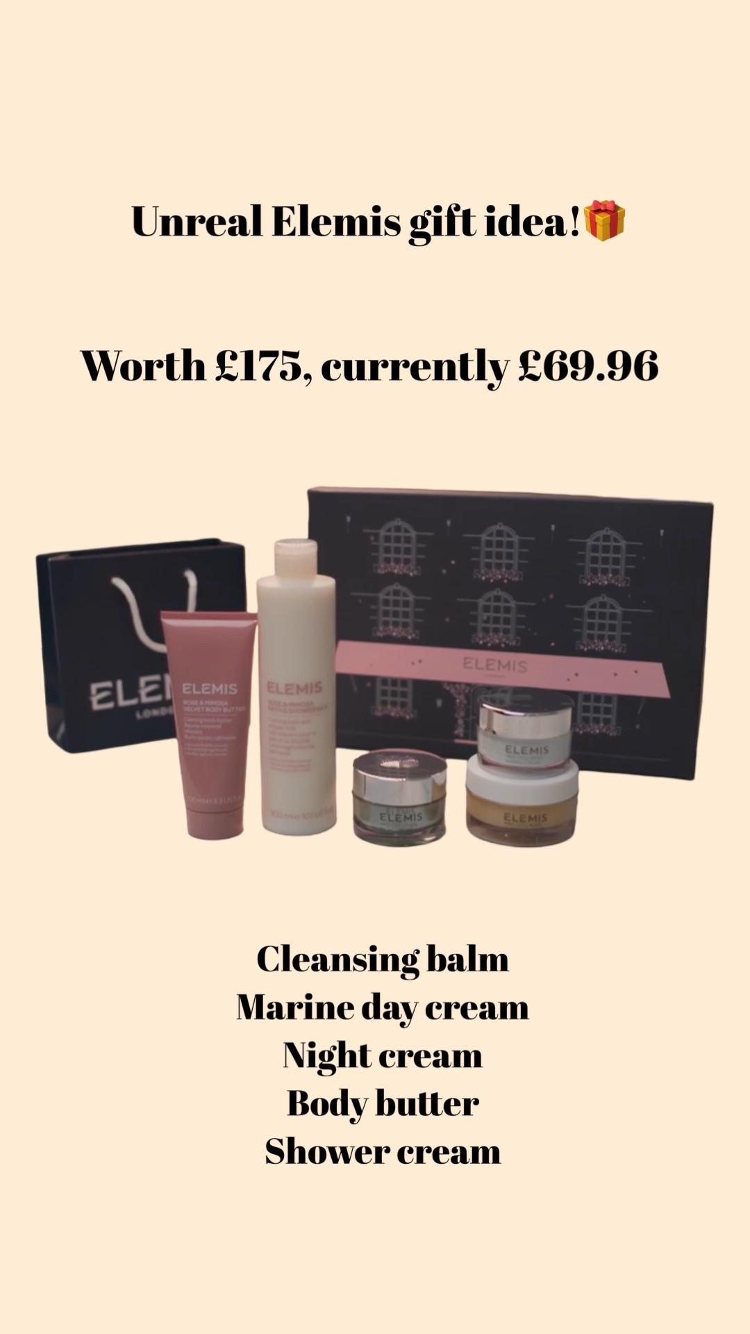 The most amazing Elemis discount - 5 of their best products for £69!!!!! Today’s price only so run! 

Gift idea, Elemis gift, Christmas gift 

#LTKgiftguide #LTKuk