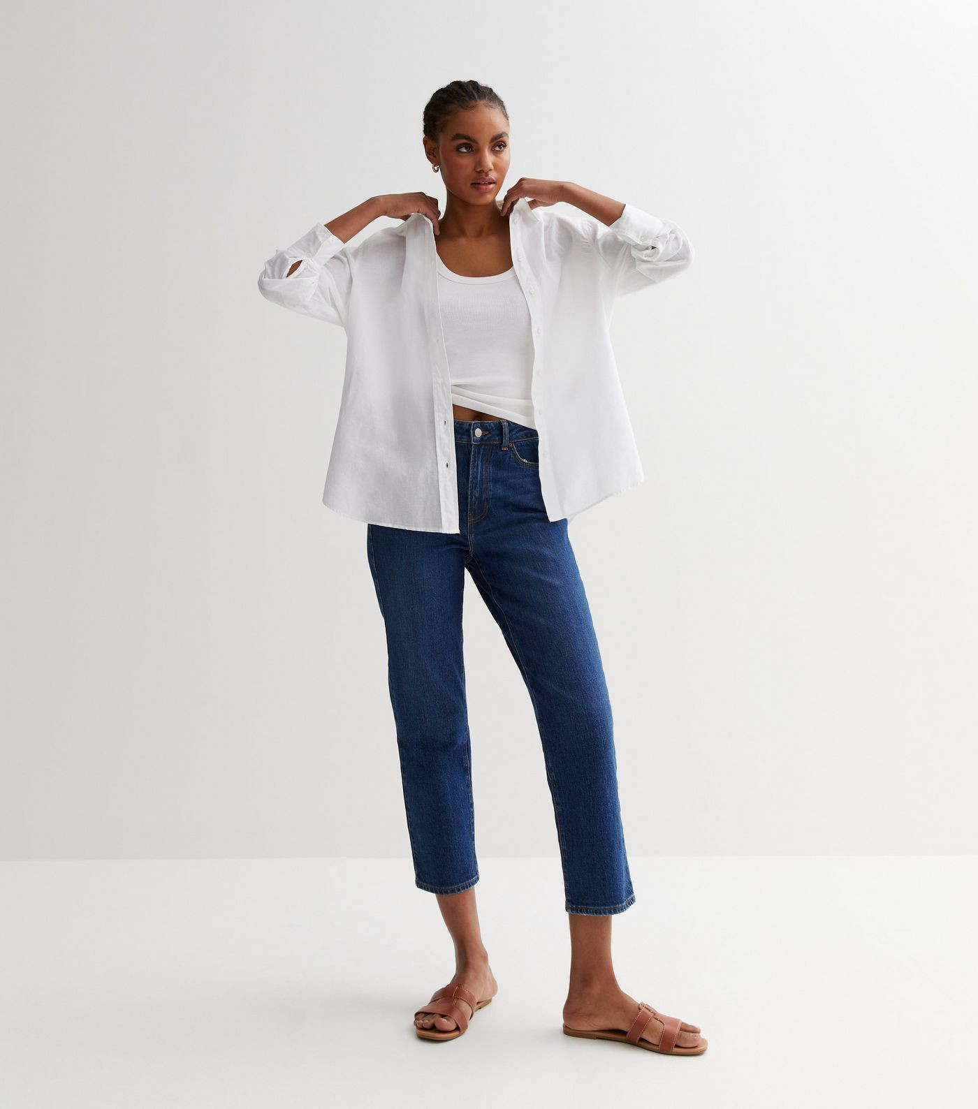 White Linen-Look Long Sleeve Oversized Shirt
						
						Add to Saved Items
						Remove from Sa... | New Look (UK)
