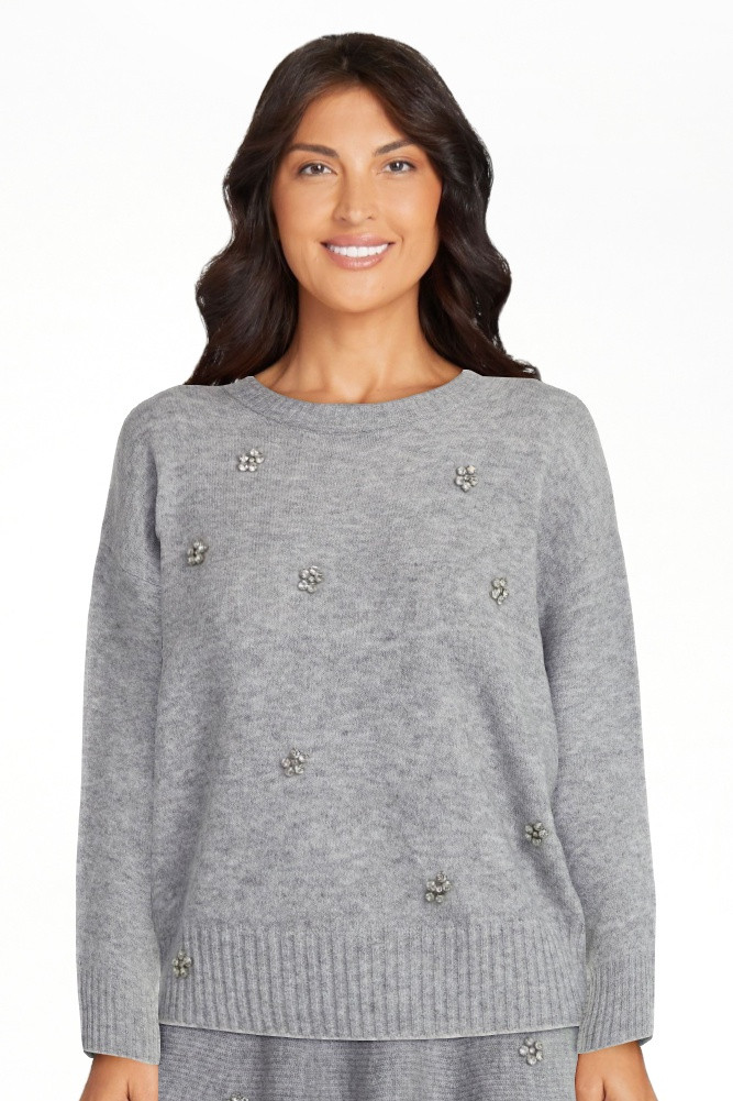 Free Assembly Women's Embellished Mock Neck Sweater with Long Sleeves, Sizes XS-4X | Walmart (US)