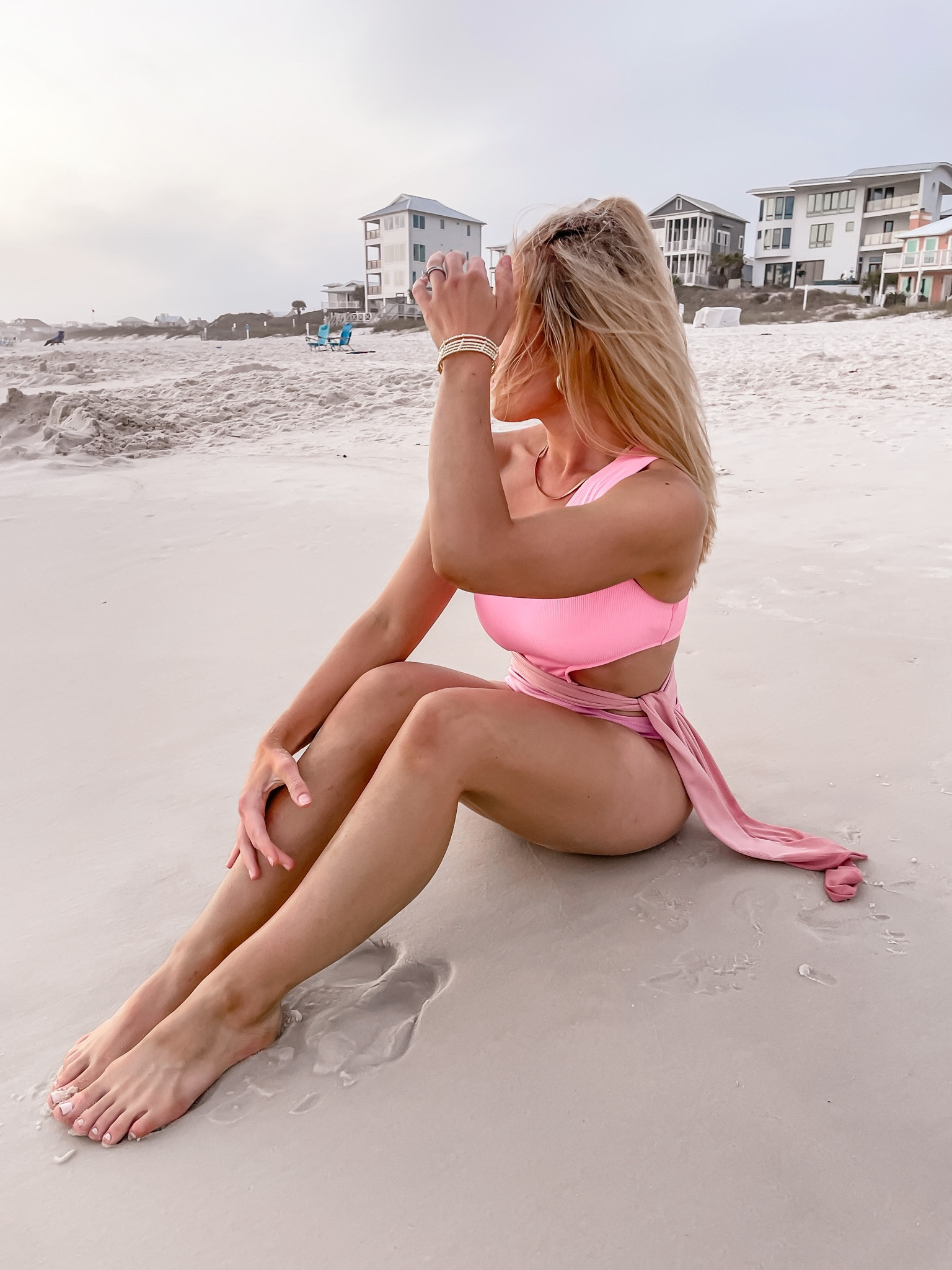 Revolve beach riot swimsuit dupe from my post! One shoulder with a cutout detail on the side. Tie is adjustable! Good coverage. Size down if in between sizes. Wearing a small! 

#swimsuit #vacationoutfit #pinklily #pinklilystyle

#LTKswim #LTKSeasonal #LTKunder50