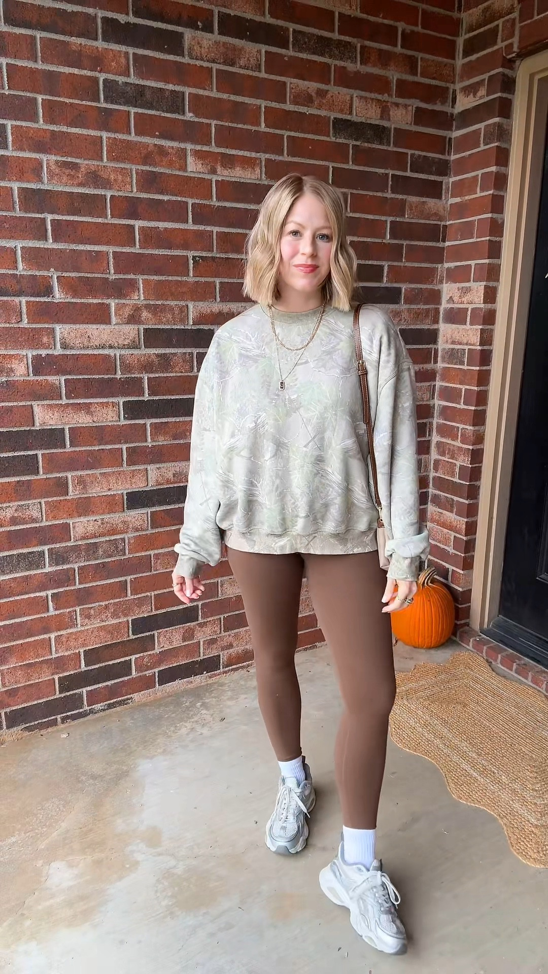 Camo crewneck colorfulkoala brown cocoa chocolate leggings chunky sneakers mini nylon crossbody bag 

#LTKFindsUnder50 #LTKActive #LTKSeasonal