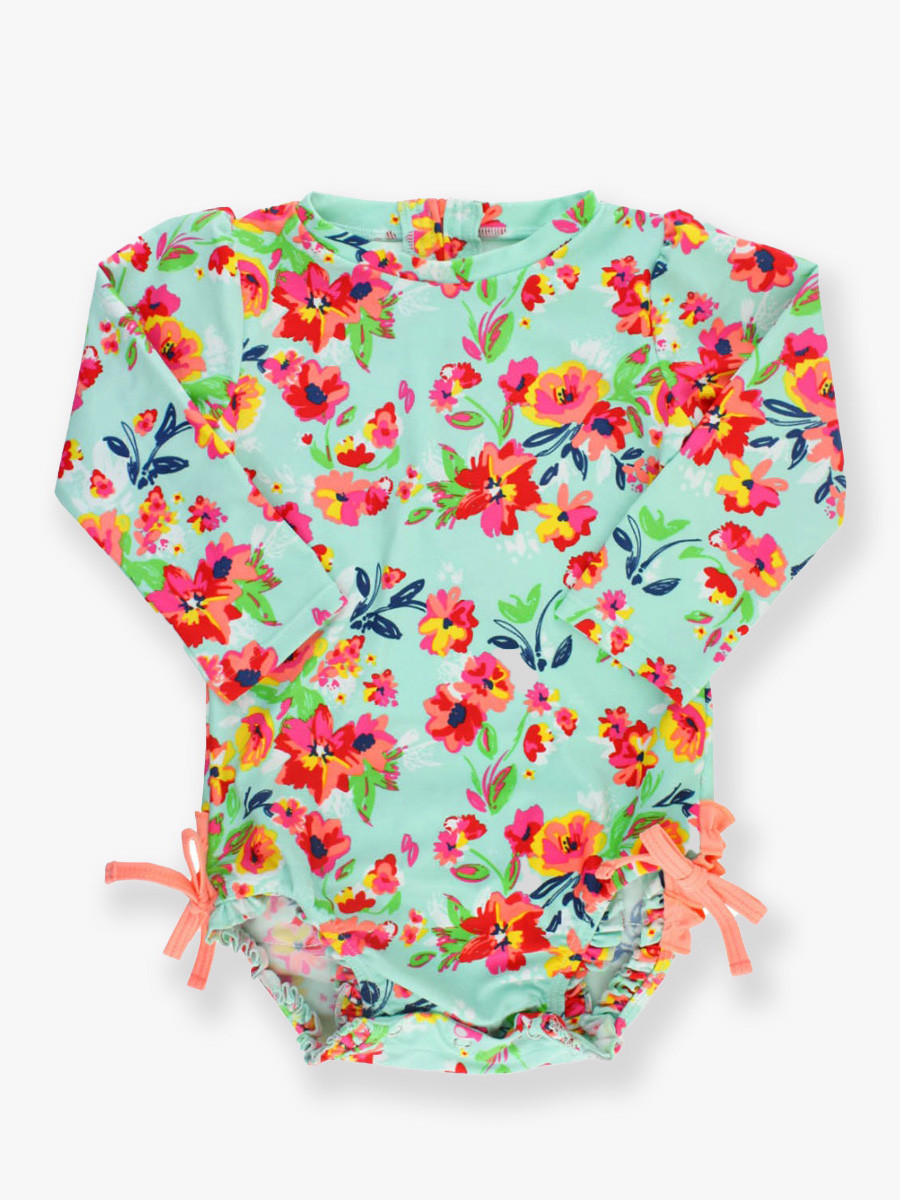 Long Sleeve One Piece Rash Guard | RuffleButts / RuggedButts