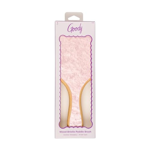 Goody Paddle Brush, Pink Sparkle, Bamboo Bristles for Ouchless Detangling, Tackles Tangles, Knots & Frizz, Use as a Detangler or Styling Brush For All Hair Types, Gift for Women & Girls | Amazon (US)