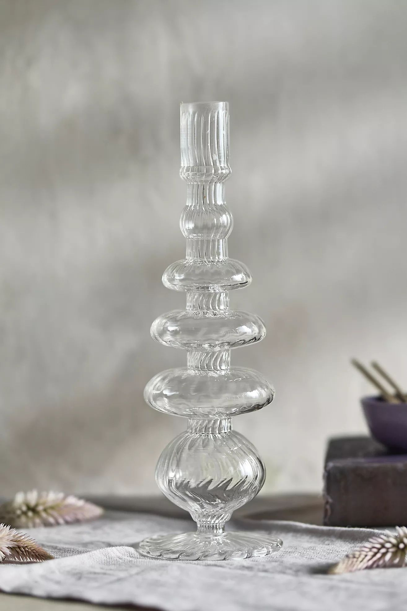 Geo Glass Candle Holder, Tall | Anthropologie (US)