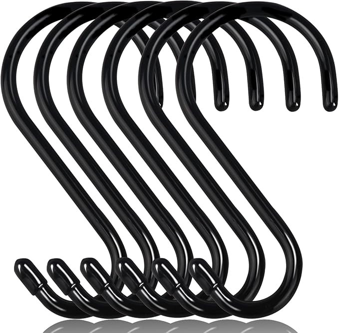 6 Inch Heavy Duty S Hooks, Large S Hooks for Hanging Plants, Vinyl Coated S Hooks 6 Pack Sturdy N... | Amazon (US)