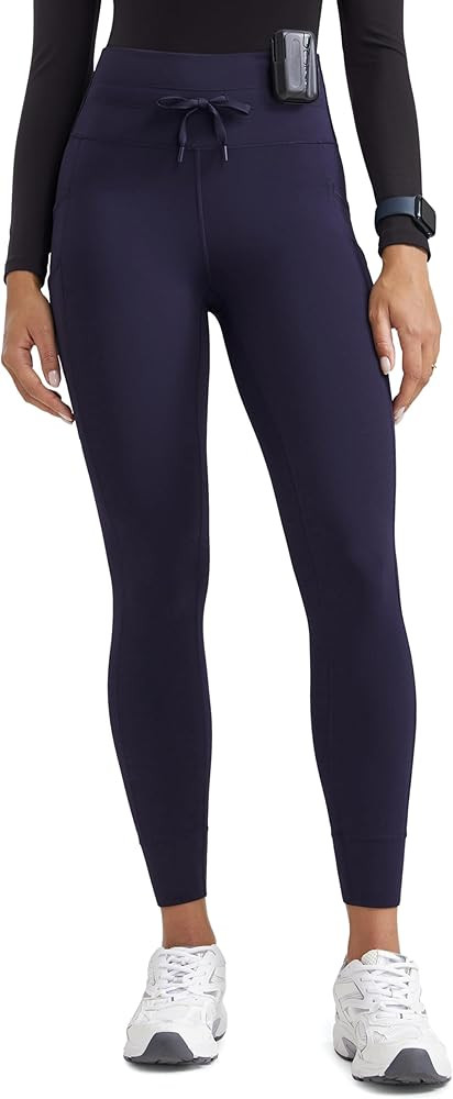 Womens High Waisted Scrub Leggings 25" - 5 Pockets Drawstring Yoga Scrub Pants Medical Bottoms St... | Amazon (US)