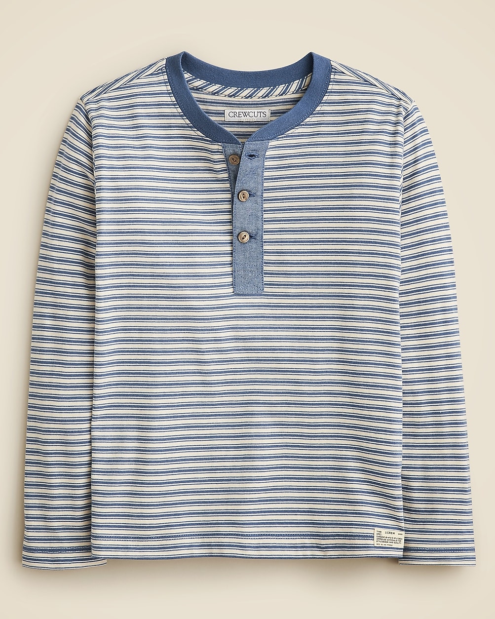 Kids' long-sleeve striped henley T-shirt in vintage jersey | J. Crew US