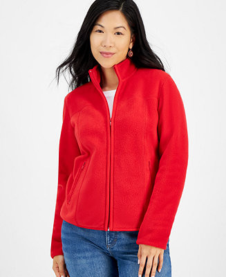 Petite Polar Fleece Zip-Front Jacket | Macy's