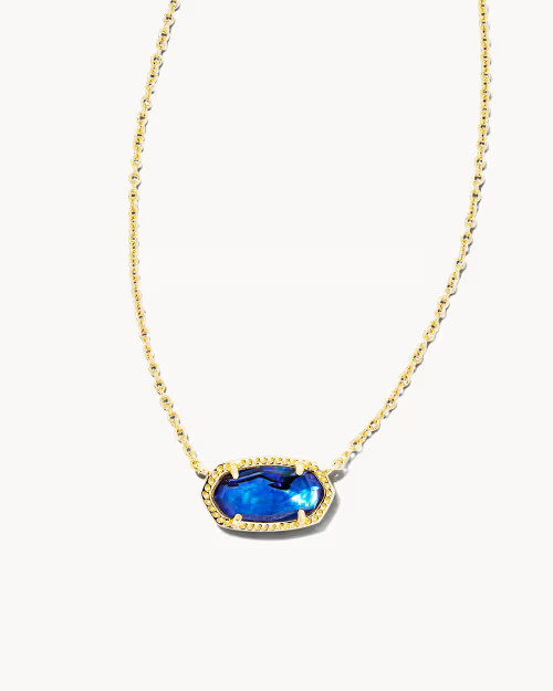 Elisa Gold Pendant Necklace in Navy Abalone | Kendra Scott