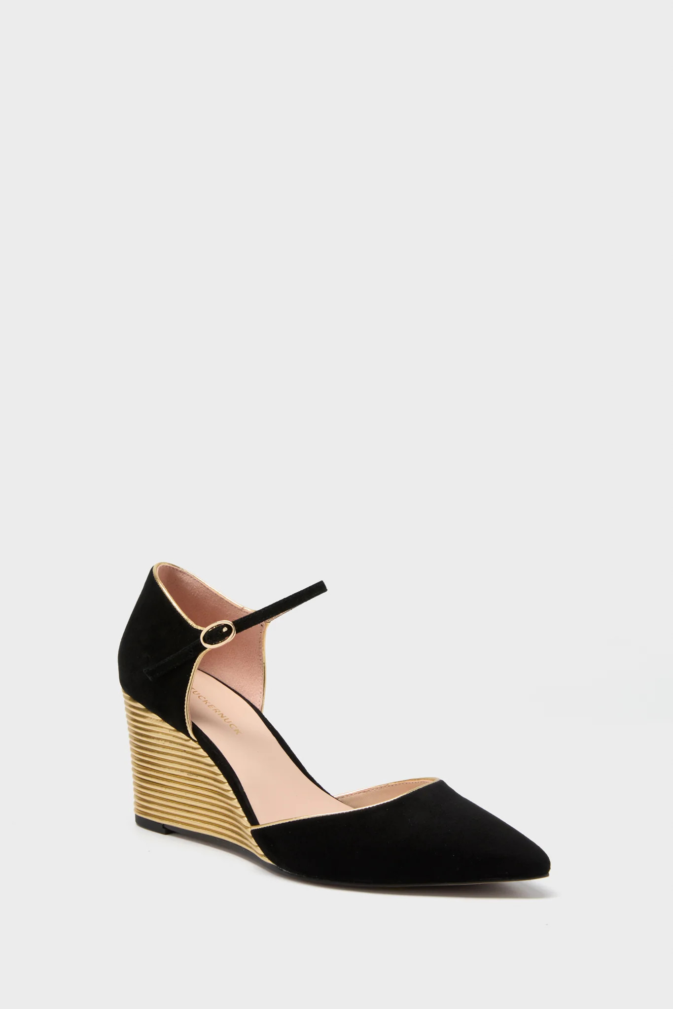Black and Gold Darcy Wedges | Tuckernuck (US)
