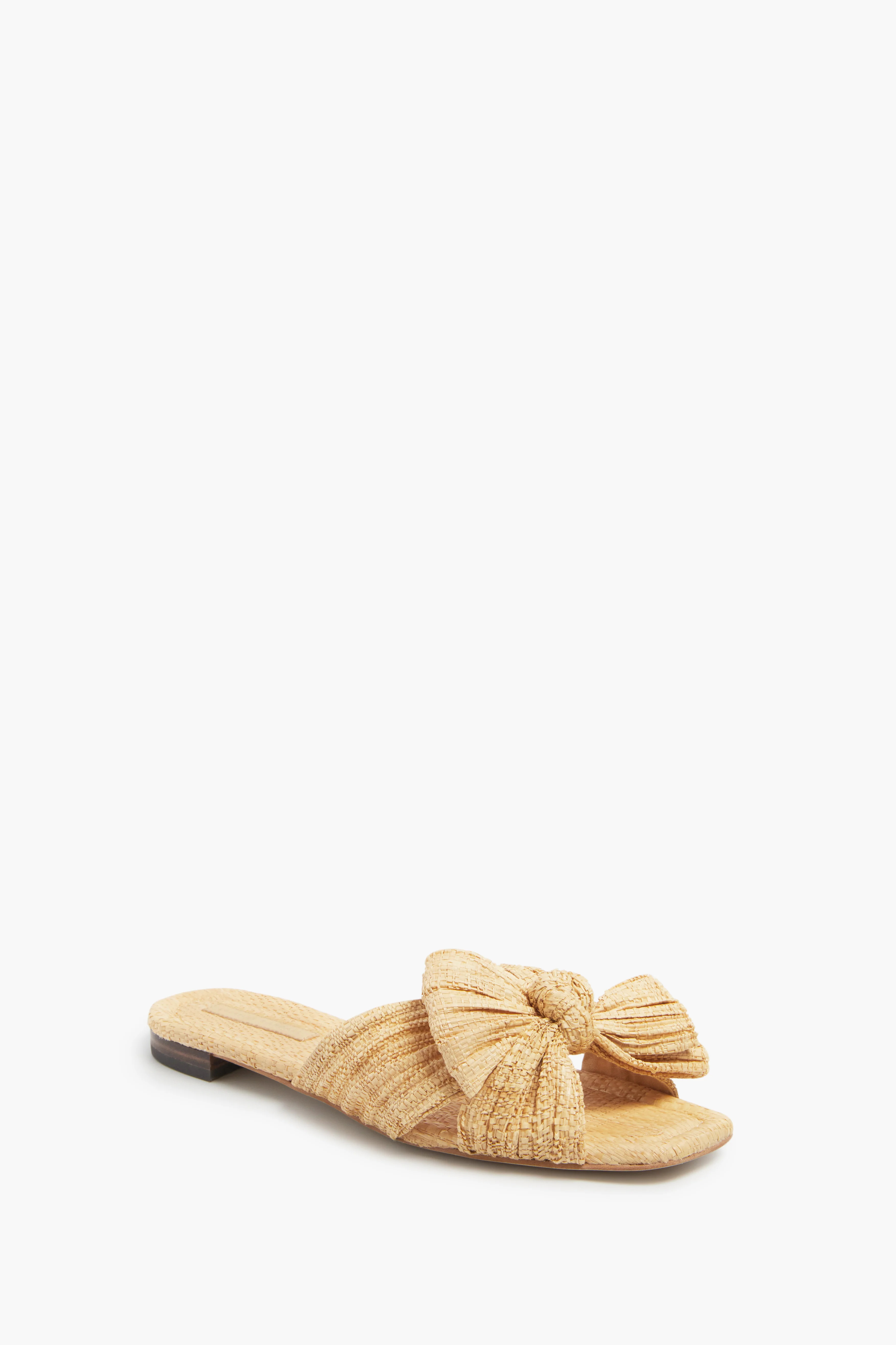 Natural Pleated Straw Daphne Flats | Tuckernuck (US)