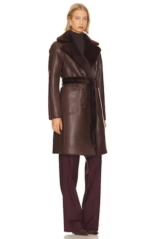 LAMARQUE Abigail Coat in Mahogany from Revolve.com | Revolve Clothing (Global)