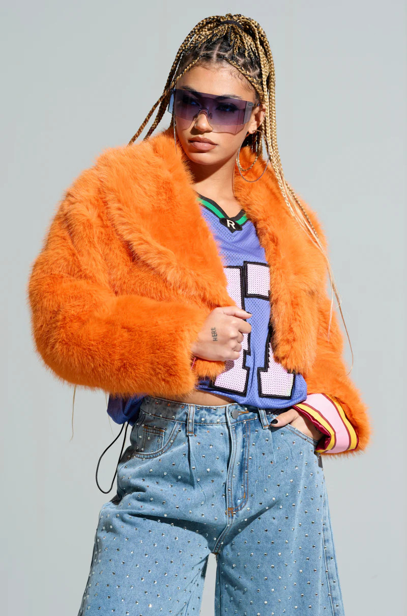 LIGHTS OUT CROPPED FAUX FUR | AKIRA