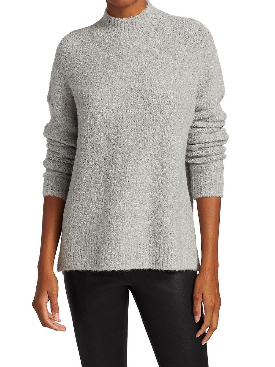 Saks Fifth Avenue Women's COLLECTION Boucle Boxy Funnel-Neck Sweater - Aspen Grey - Size M | Saks Fifth Avenue OFF 5TH