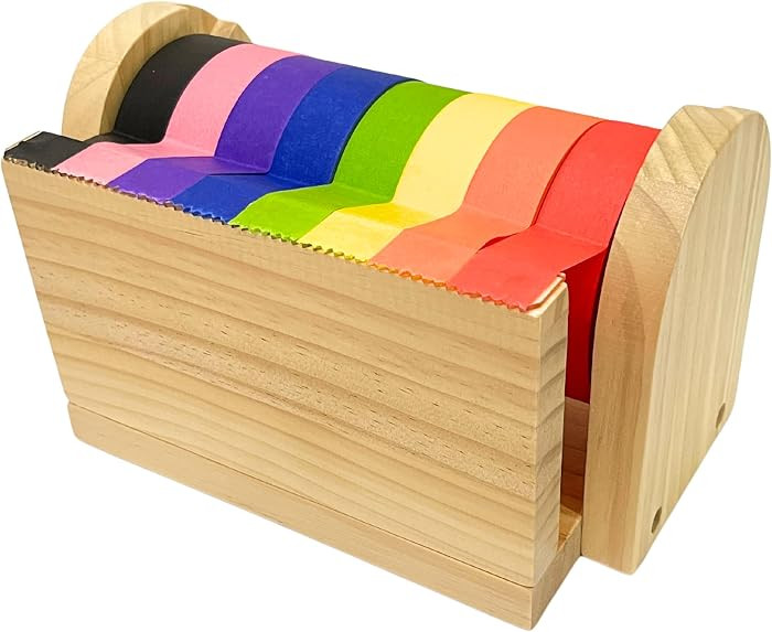 Wooden Kids Masking Tape Dispenser (Acrylic Serrated Cutter)     Multi-Roll Washi & Craft Roll Or... | Amazon (US)