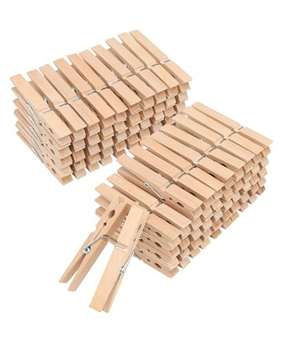 Mr. Pen- Large Wooden Clothes Pins, 4 Inch, 100 Pack, Heavy Duty Natural Wood Clips for Crafts, Classroom Projects, Hanging Photos, Chip Bags, Decoration, Rust Resistant Spring | Amazon (US)