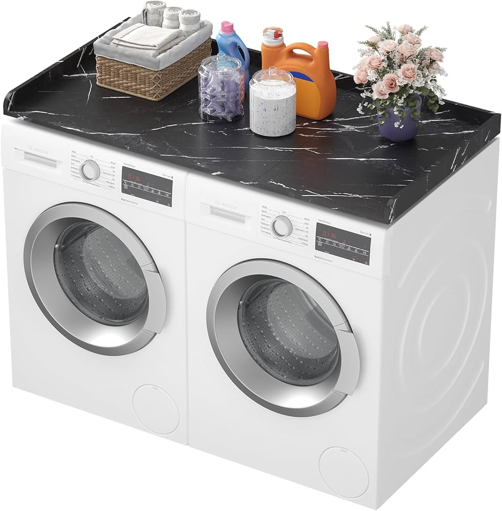 Lifewit Washer Dryer Countertop, Melamine Covers with Edge Rails for The Top, Laundry Room Storag... | Amazon (US)