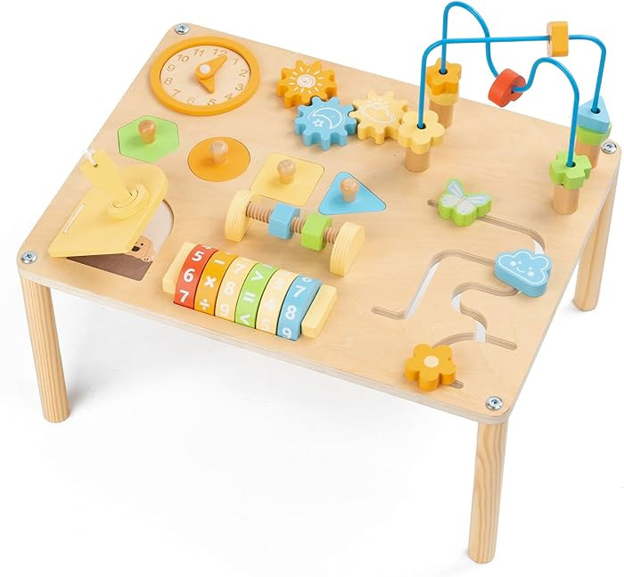 Activity Table for 1 Year Old, 8 in 1 Macaron-Colored Montessori Toys, Baby Activity Table with B... | Amazon (US)
