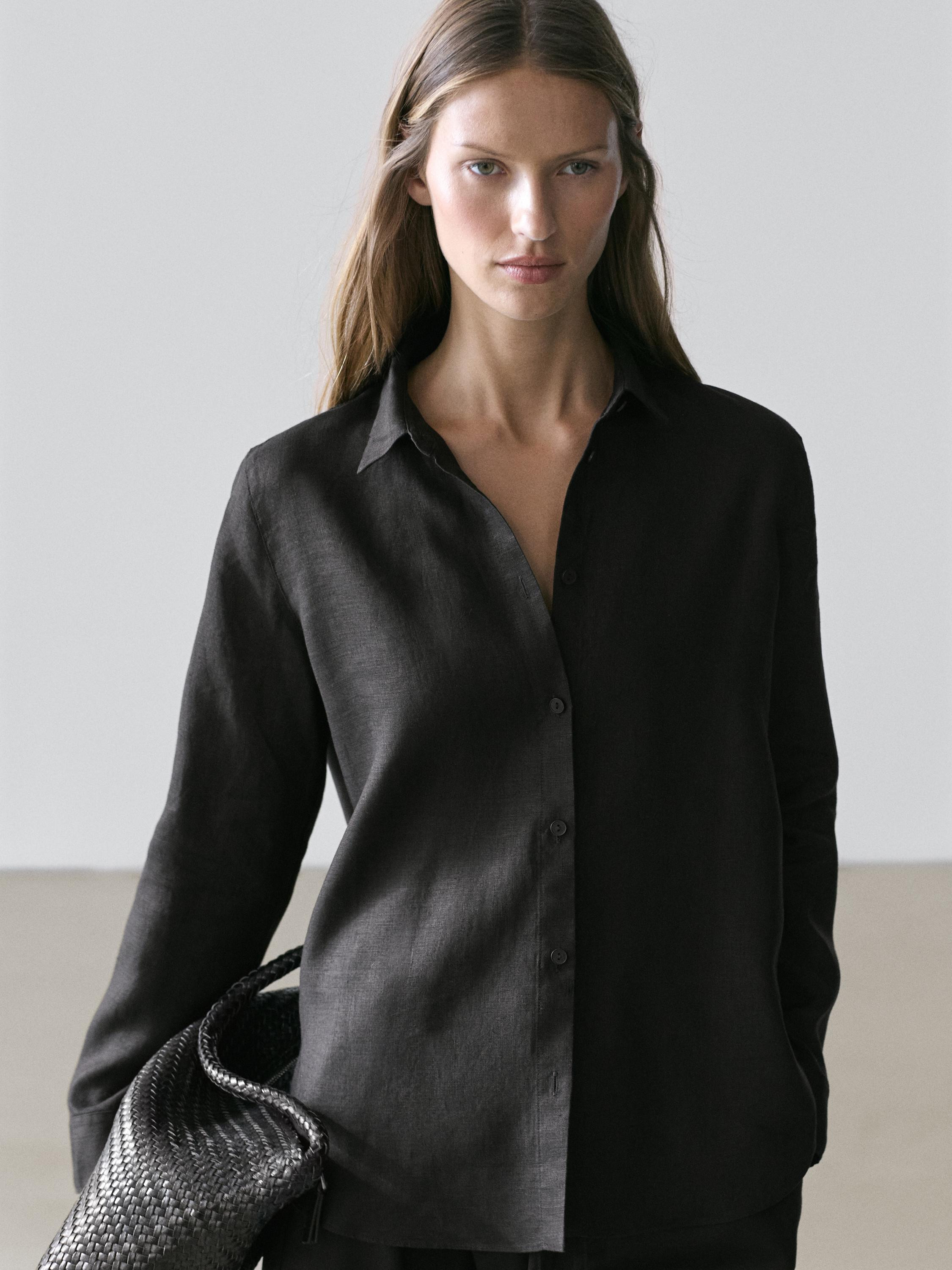 Flowing 100% linen shirt | Massimo Dutti US