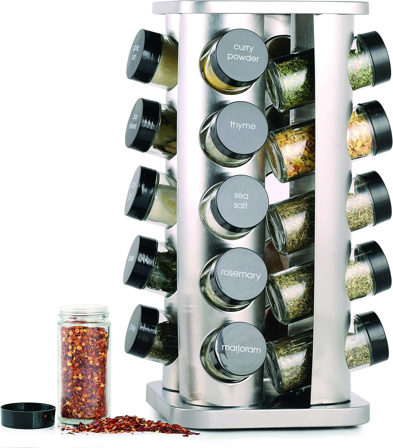 Orii 20 Jar Spice Rack with Spices Included - Revolving Tower Organizer for Kitchen Spices and Se... | Amazon (US)