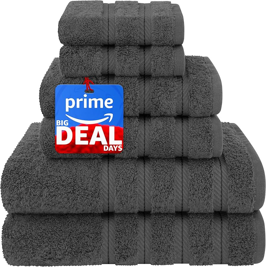 American Soft Linen Luxury 6 Piece Towel Set, 2 Bath Towels 2 Hand Towels 2 Washcloths, 100% Cott... | Amazon (US)