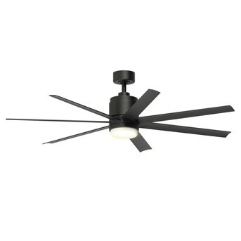 Fanimation Studio Collection Blitz 56-in Matte Black LED Indoor/Outdoor Downrod Ceiling Fan with ... | Lowe's
