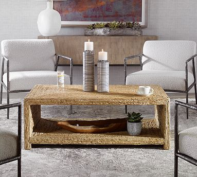 Noah Rectangular Woven Coffee Table (46") | Pottery Barn (US)