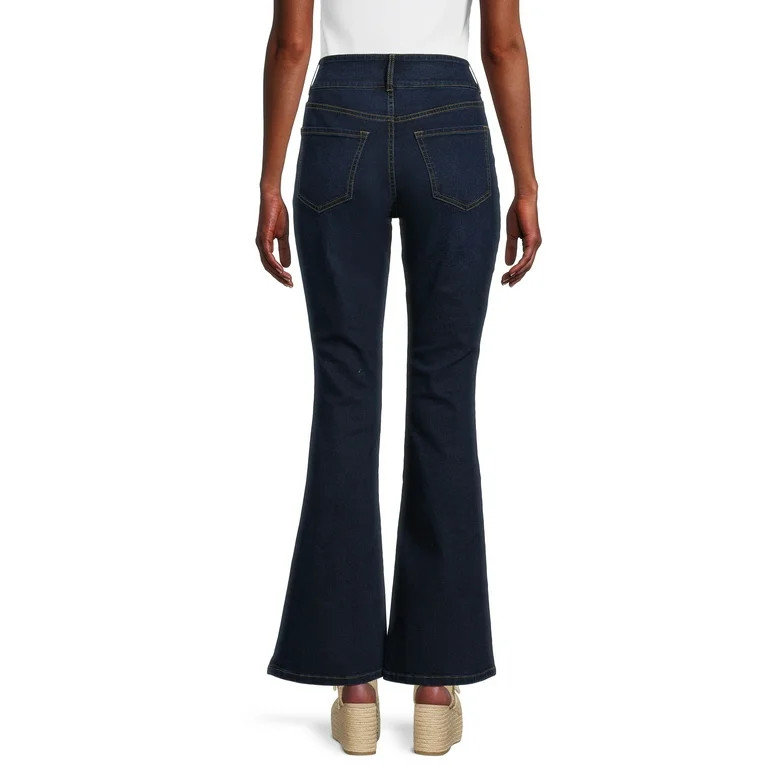No Boundaries Juniors Double Button Flare Jean, Sizes 1-21 | Walmart (US)