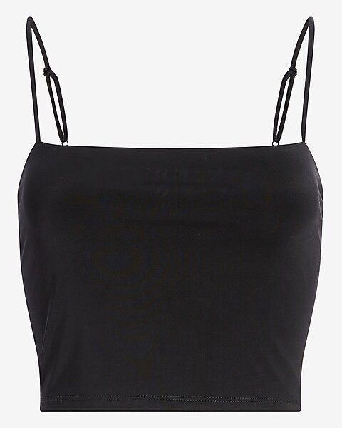 Body Contour Double Layer Cropped Square Neck Cami | Express