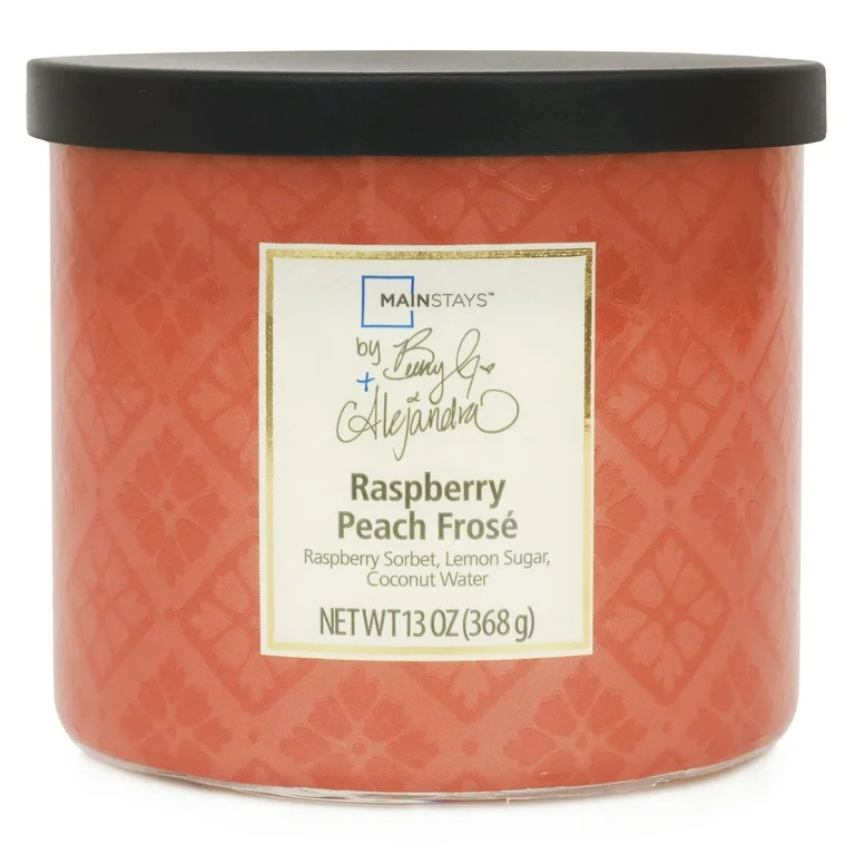 Mainstays by Becky G. & Alejandra 3-Wick Raspberry Peach Frose Candle, Orange Tile, 13 oz | Walmart (US)