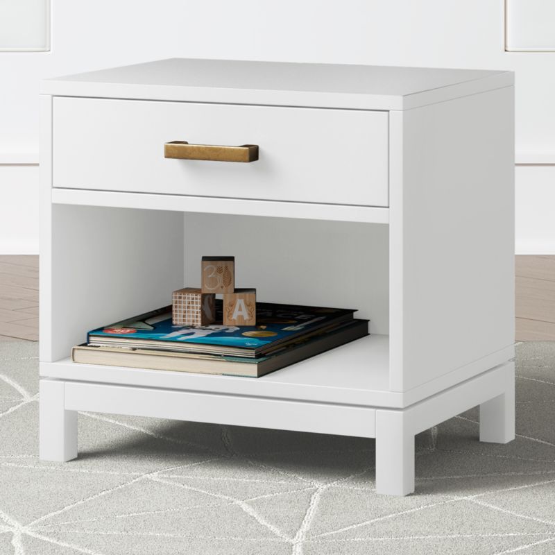 Kids Parke White Nightstand + Reviews | Crate and Barrel | Crate & Barrel