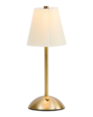11.6in Pleated Fabric Rechargeable Tabletop Lamp | TJ Maxx