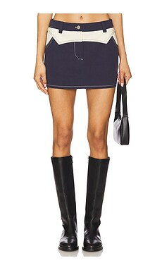BY.DYLN x REVOLVE Donella Micro Skirt in Navy from Revolve.com | Revolve Clothing (Global)