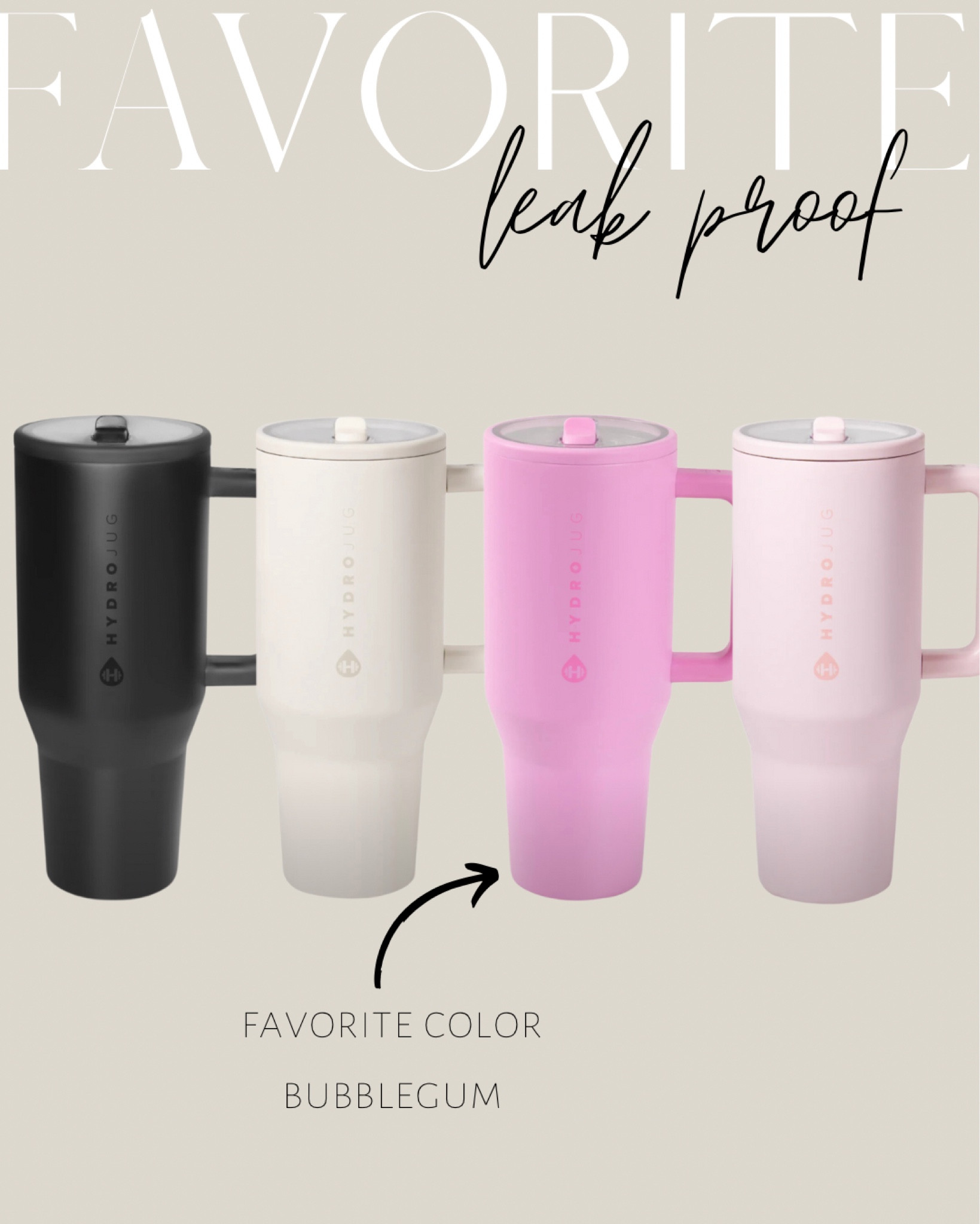 The best leak proof water jug you need! 
Comes in 20oz, 32 oz, and 40oz ! 
A ton of colors. 
Has a silicone bottom and top to ease opening and closing. A hidden straw so it’s more sanitary and is completely LEAK PROOF! 

#LTKFitness #LTKFindsUnder50 #LTKBacktoSchool