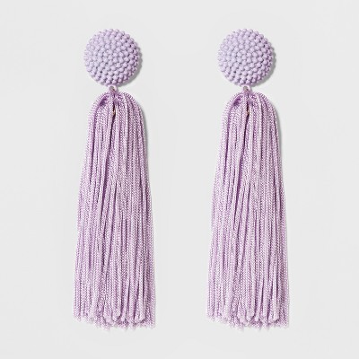 SUGARFIX by BaubleBar Beaded Studs Tassel Drop Earrings - Lilac | Target