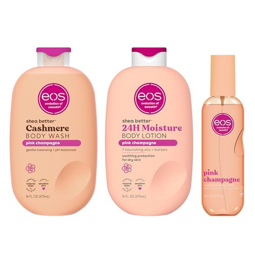 eos Essentials Bundle - Body Wash, Body Mist, Body Lotion - Pink Champagne | Amazon (US)