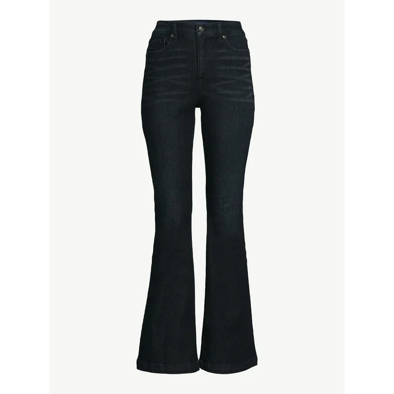 Scoop Women's Flare Leg High Rise Jeans, Sizes 0-18 | Walmart (US)