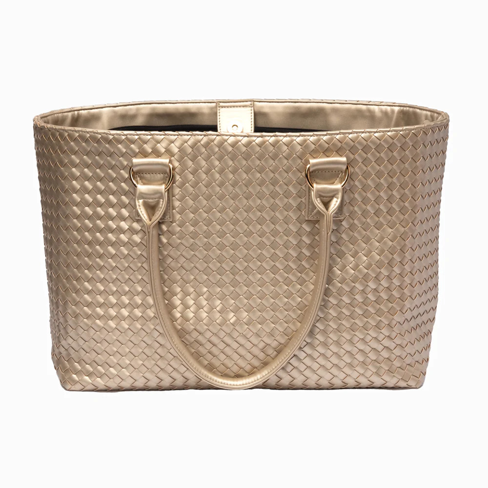 Gold Woven HydroTote®- Vegan leather- Final Sale item | WanderFull 