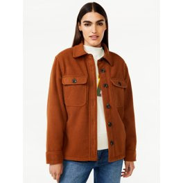 Free Assembly Women's Wool Blend Shirt Jacket | Walmart (US)
