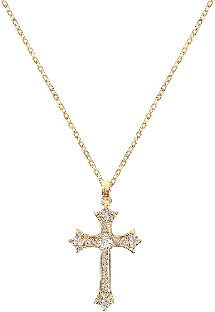 Cross Pendant Necklace for Women Jewelry Gold Cross Necklaces for Women Girl Cross Necklace Minim... | Amazon (US)