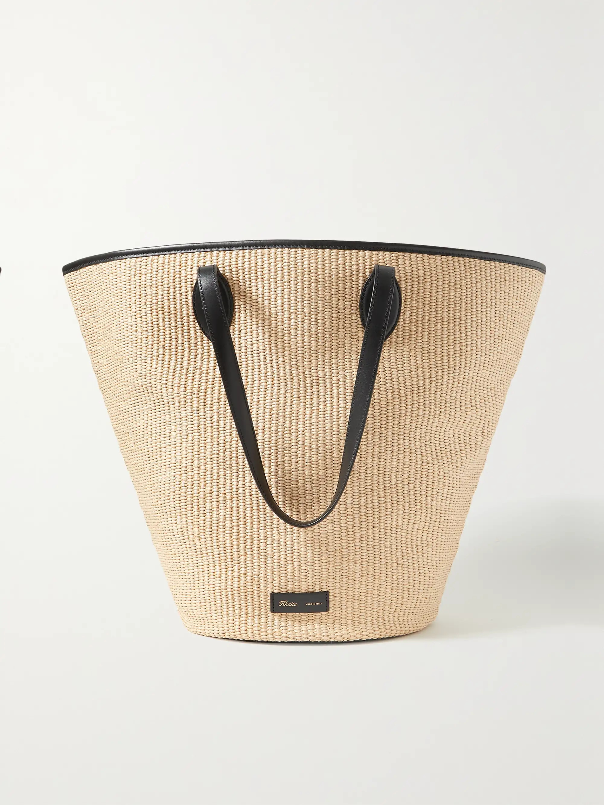Osa leather-trimmed raffia tote | NET-A-PORTER (US)