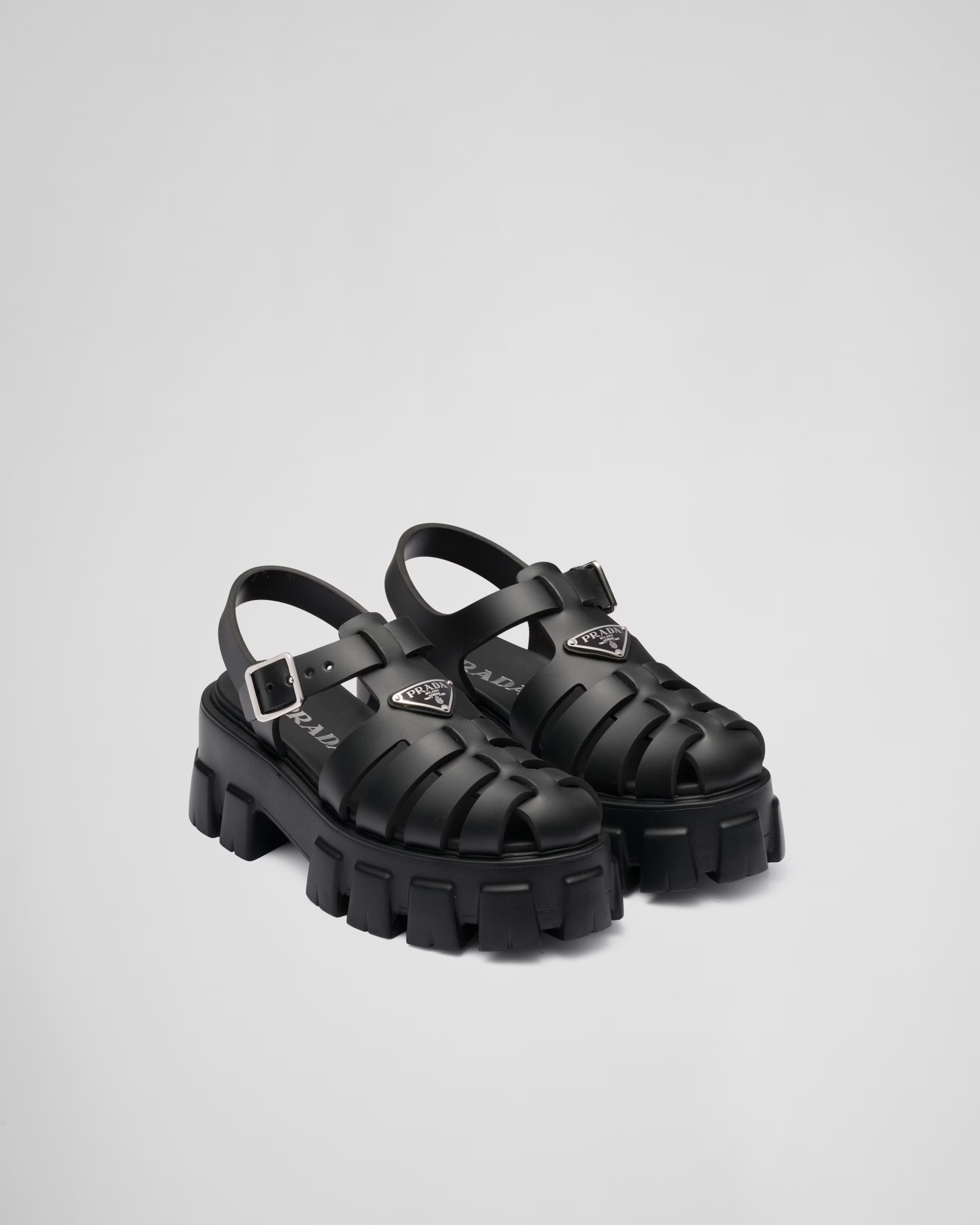 Rubber Monolith sandals | Prada US
