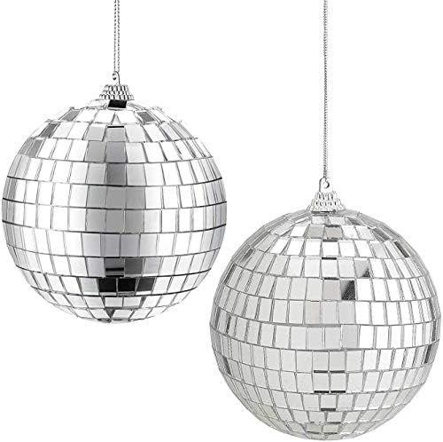 4 Pack Mirror Disco Balls,Silver Hanging Party Disco Ball for Party or DJ Light Effect, Home Deco... | Amazon (US)