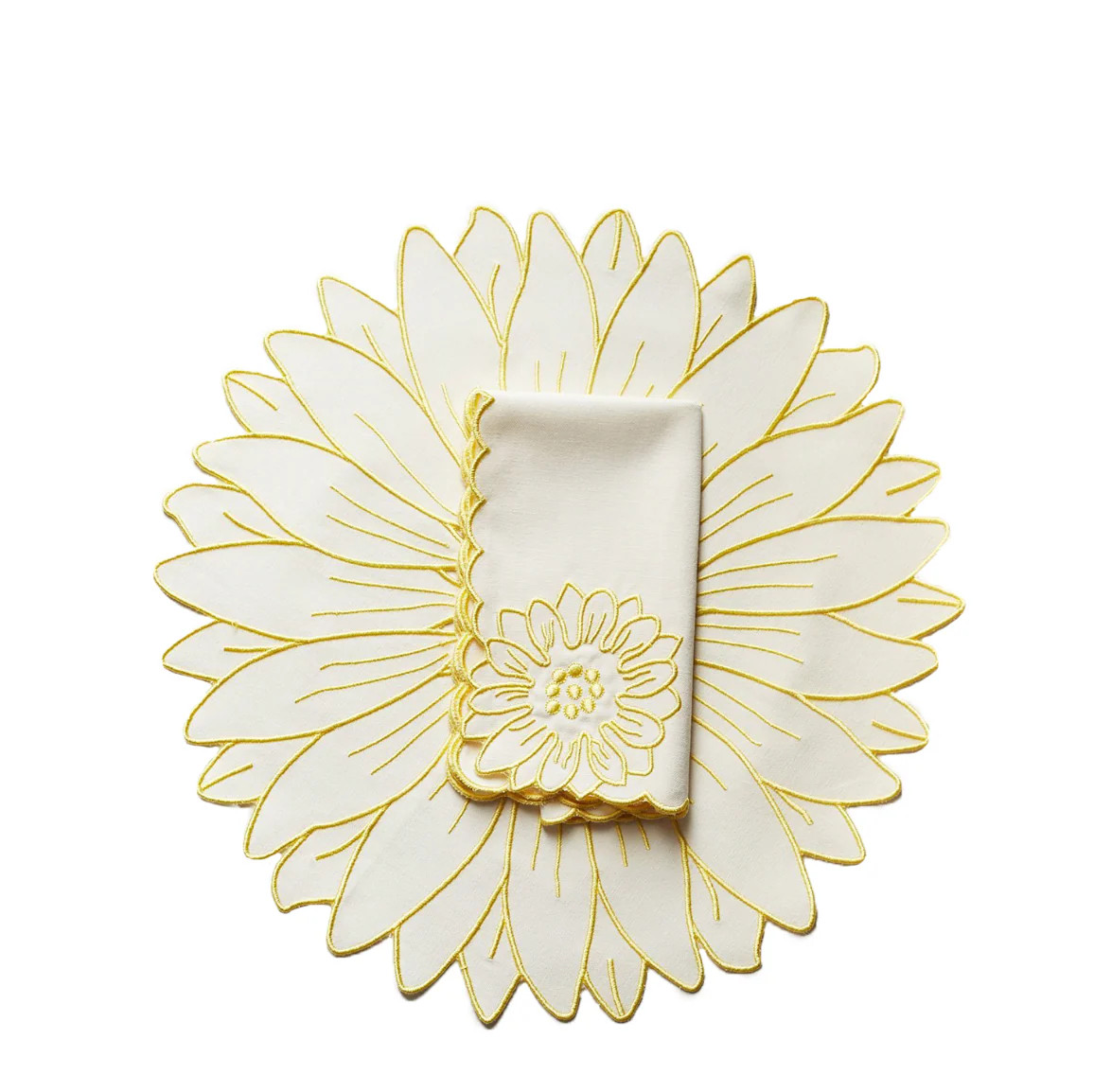 The Margherita Yellow Placemat & Napkin, Set of 2 | Over The Moon Gift