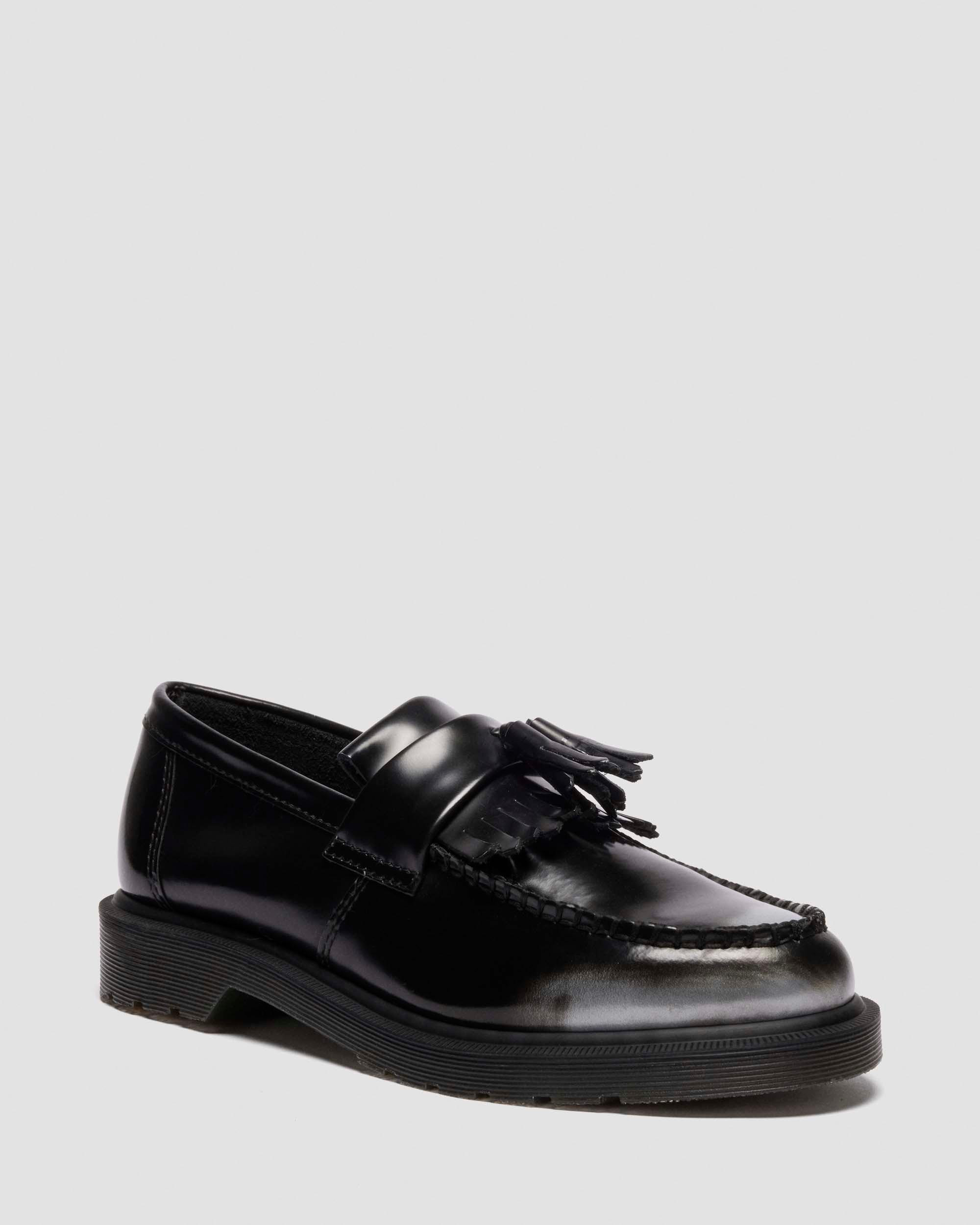 Adrian Tassel Arcadia Rub Off Leather Loafers in Silver | Dr. Martens | Dr. Martens
