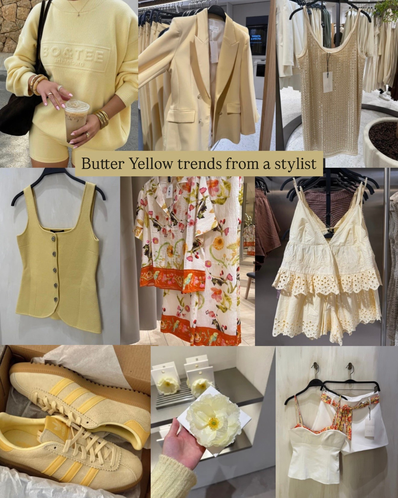 Butter Yellow trends from a stylist🌼
Tags: knit jumper Bo & tee blazer oversized Zara sequin dress skirt floral shirt trousers H&M coord set waistcoat lace top shorts adidas Bermuda hair accessories corset belt fashion spring summer inspo outfit ideas chic women’s style holiday vacation Barcelona Ibiza Dubai 

#LTKsummer #LTKstyletip #LTKspring